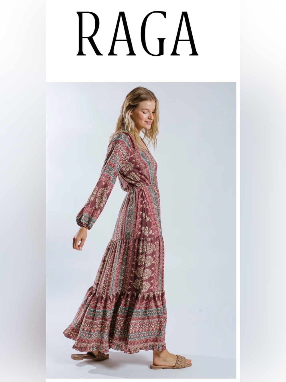 RAGA Nuha L/S Maxi Dress- Size Medium